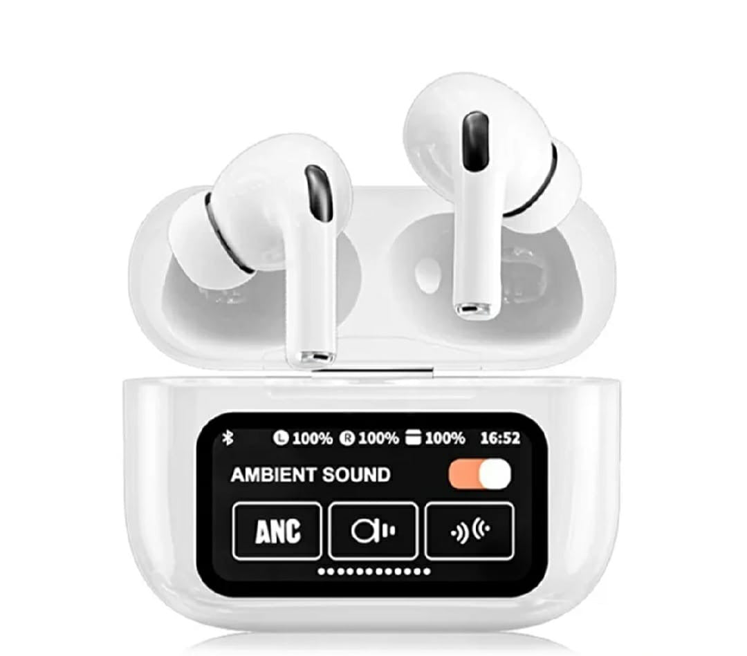 HZ StealthTone Pro ANC Earbuds – Matte Black | LED Screen | Clear Sound