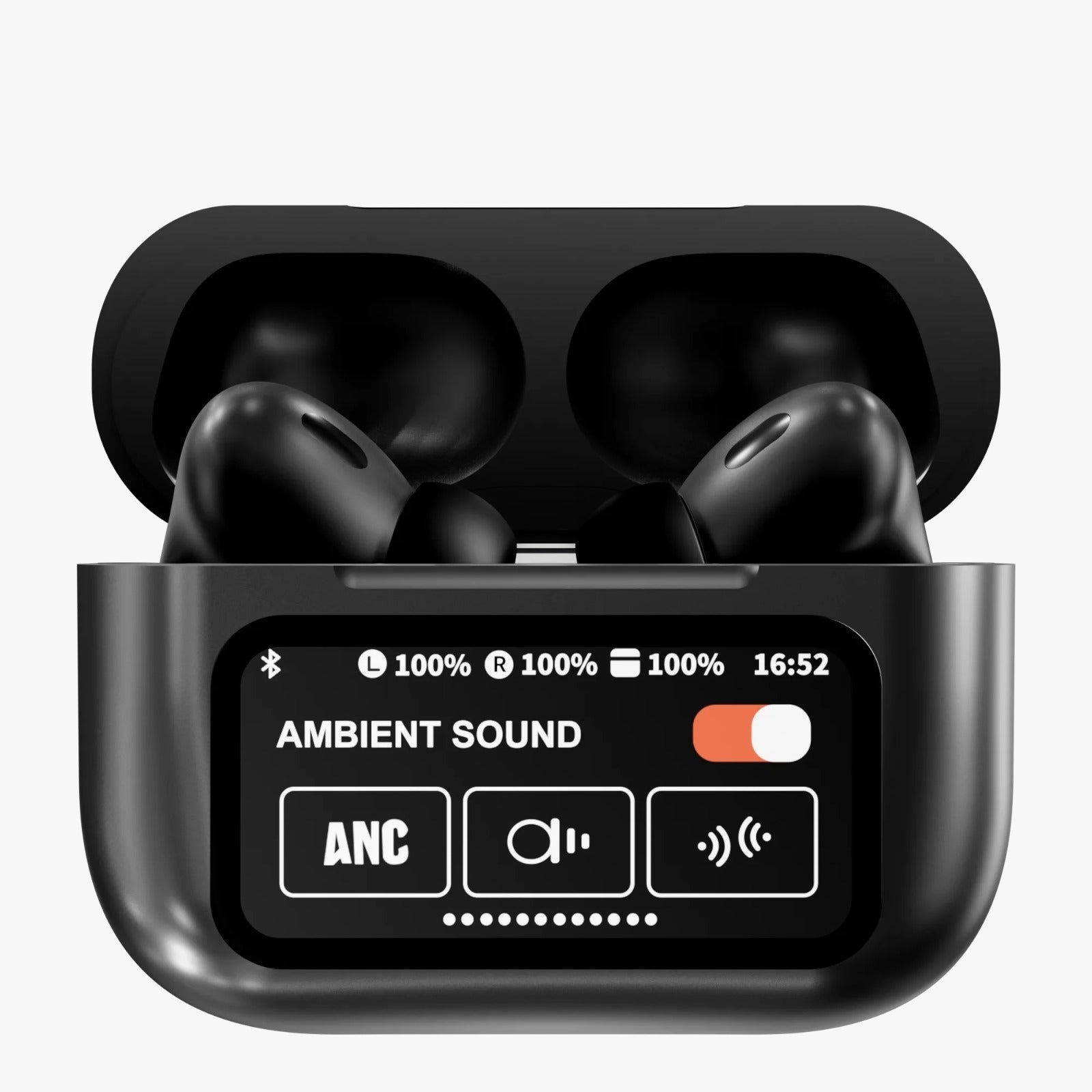 HZ StealthTone Pro ANC Earbuds – Matte Black | LED Screen | Clear Sound
