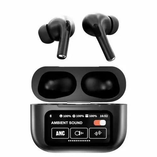 ZH StealthTone Pro ANC Earbuds – Matte Black with LED Screen