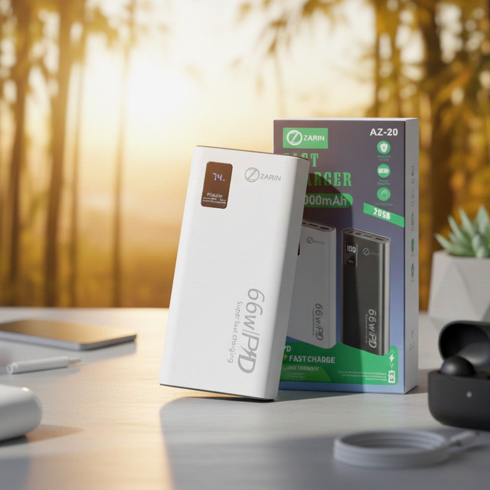 ZH AZ-20 66W PD Super Fast Charging Power Bank – 20,000mAh (Digital Display)