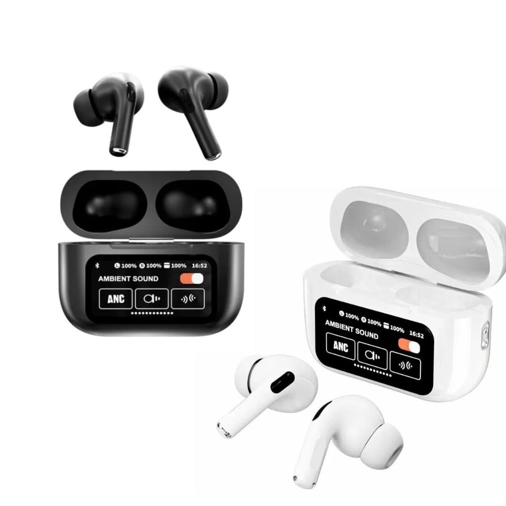 HZ StealthTone Pro ANC Earbuds – Matte Black | LED Screen | Clear Sound