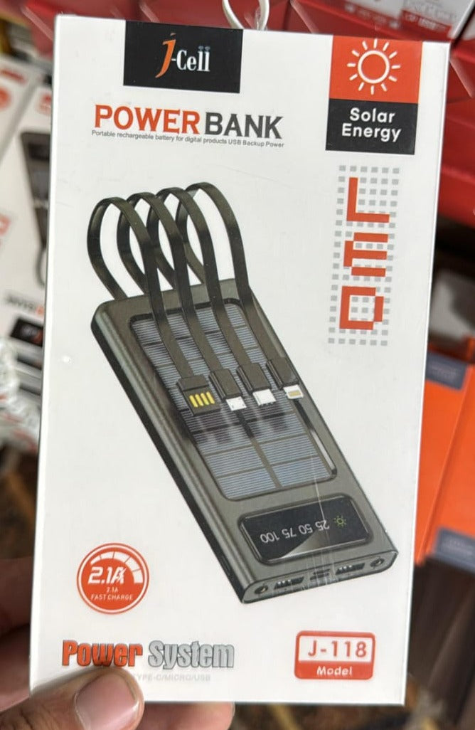 ZH J-118 Solar Energy Power Bank – 10,000mAh with 2.1A Output