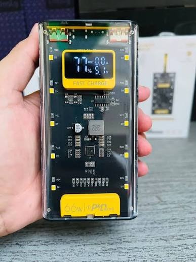 ZH PowerGlow 66W Super Fast Charging Transparent Power Bank – 20,000mAh