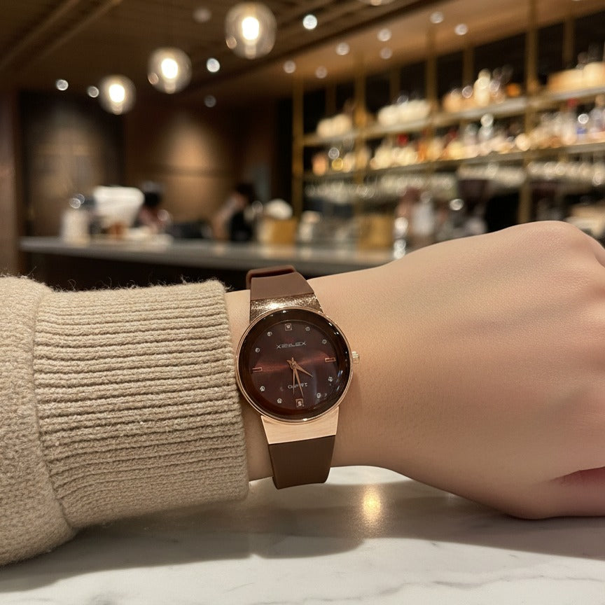 ZH Ladies Watch with Rubber Strap - Blue