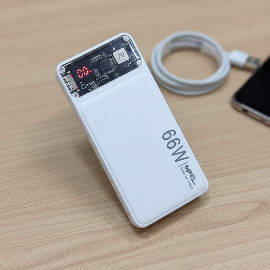 ZH PowerView 66W Transparent Digital Display Power Bank – 20,000mAh