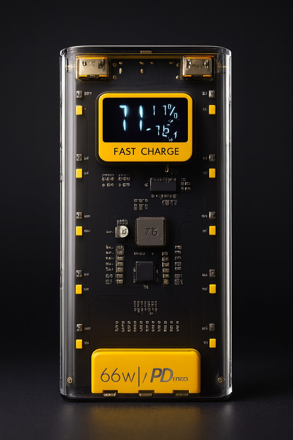 ZH PowerGlow 66W Super Fast Charging Transparent Power Bank – 20,000mAh