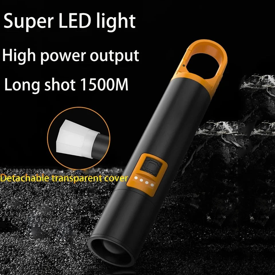 ZH L-S18 Glare Rechargeable Type-C LED Flashlight with Power Bank &amp; Digital Display