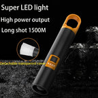 ZH L-S18 Glare Rechargeable Type-C LED Flashlight with Power Bank &amp; Digital Display