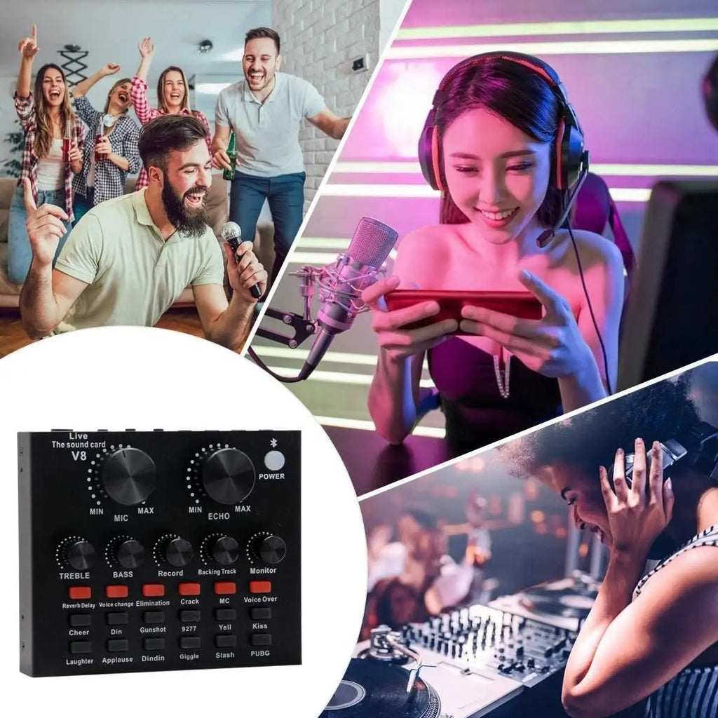 ZH SoundCast Pro V8 Podcast Microphone Kit with Live Sound Card