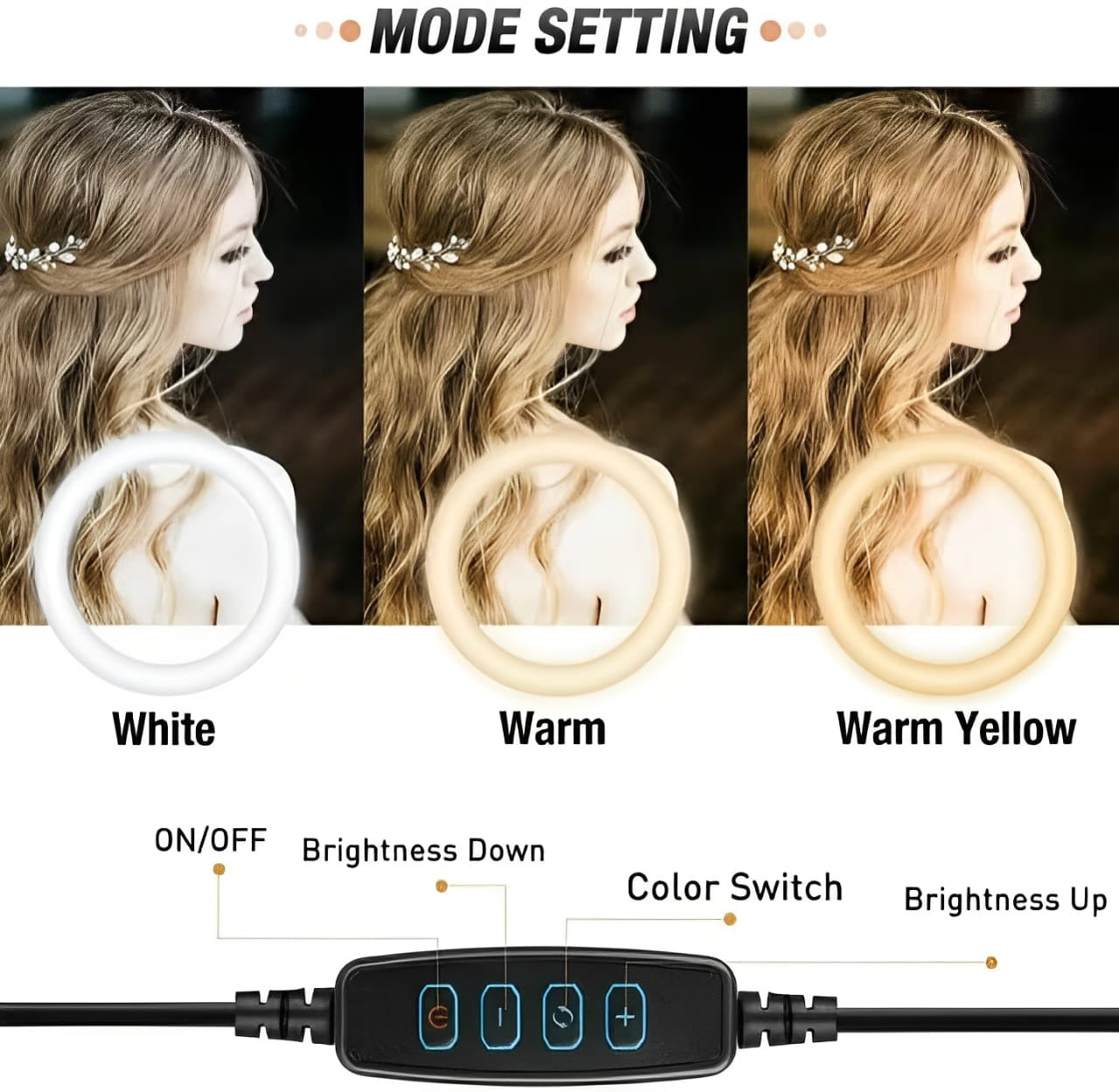 ZH 26CM LED Ring Light with Mobile Holder & 7ft Tripod Stand