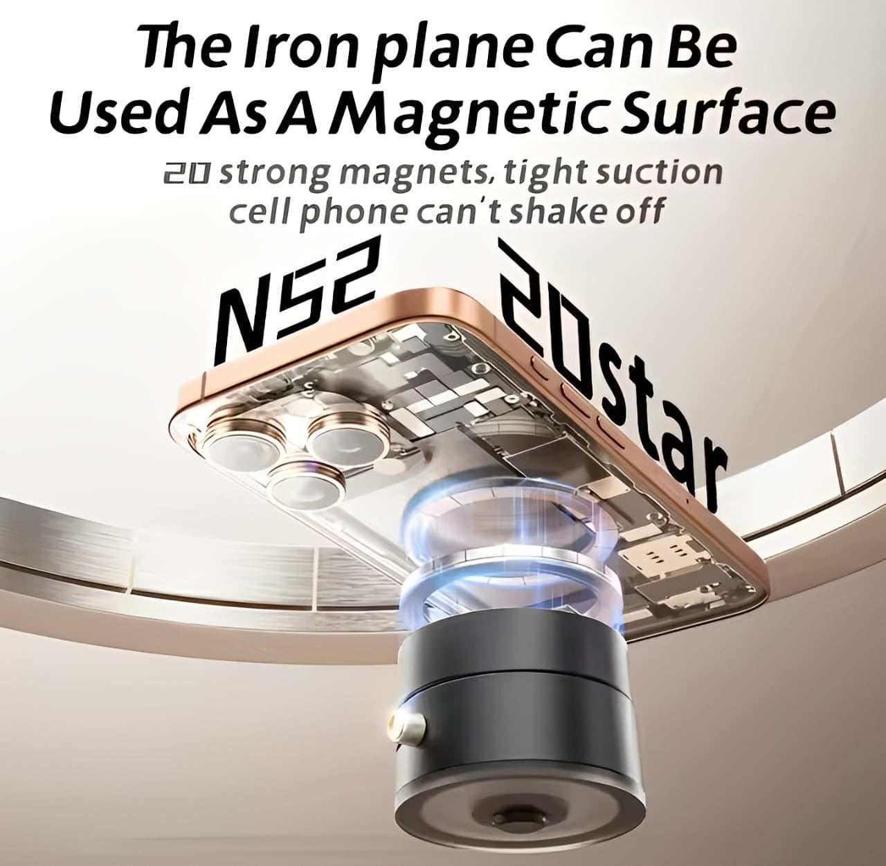 ZH MagniVac Pro Dual-Sided Magnetic Vacuum Phone Stand