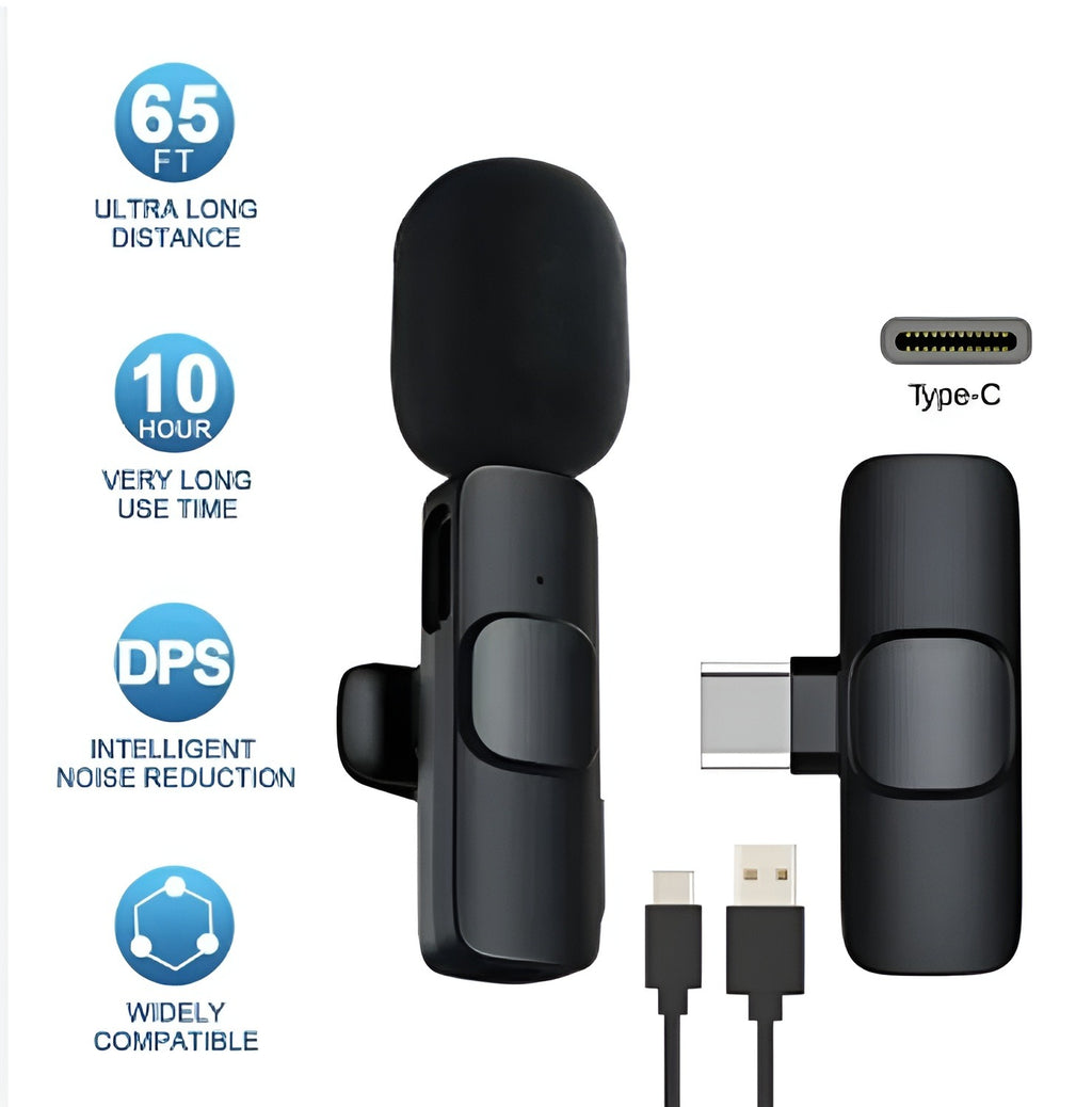 Wireless Lavalier Microphone for iPhone & Android