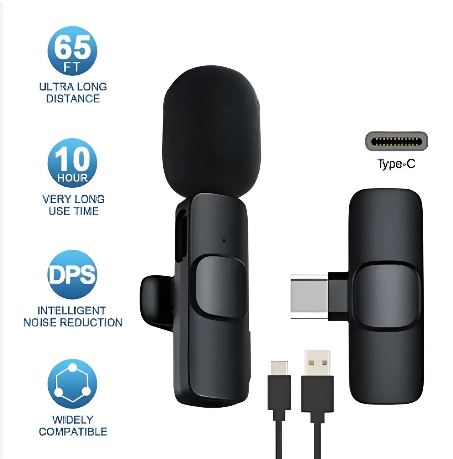 Wireless Lavalier Microphone for iPhone & Android