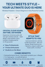 AirPods Pro 2 & Ultra 7-in-1 Smartwatch Combo – Premium Sound & Smart Style